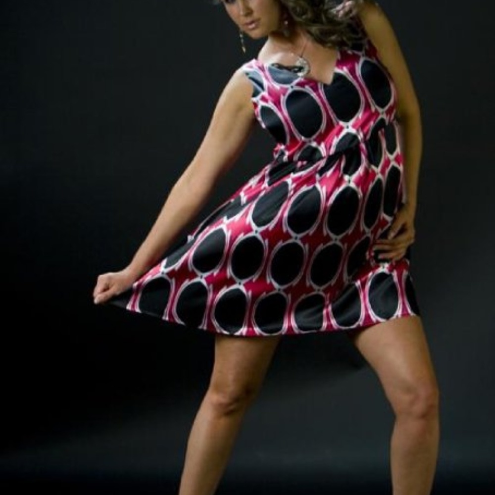 Pink Black White Dress